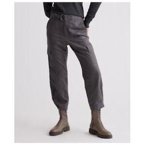 Quince Organic Cotton Linen Cargo Pant Charcoal XS